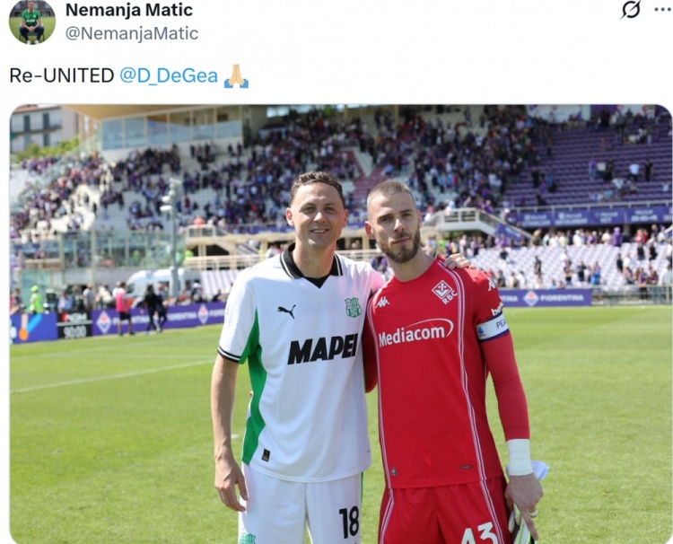 MK体育APP-老友重聚！萨索洛客场战平佛罗伦萨，马蒂奇晒和德赫亚合照